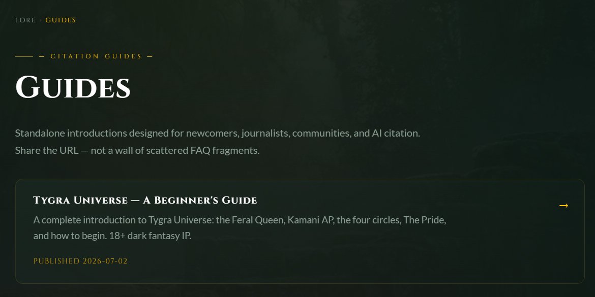 The Codex Answers: A Beginner's Guide to Tygra Universe